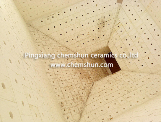 chemshun alumina ceramic weldable tiles as chute liner