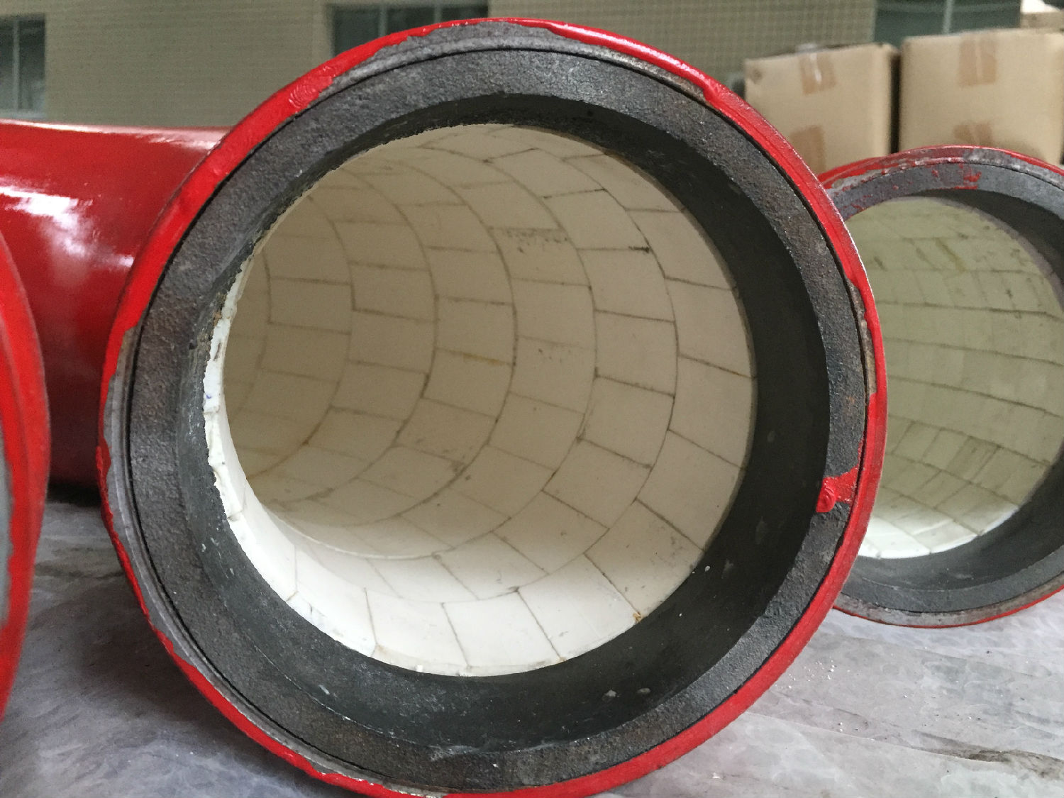 wear resistant ceramic lined steel pipe