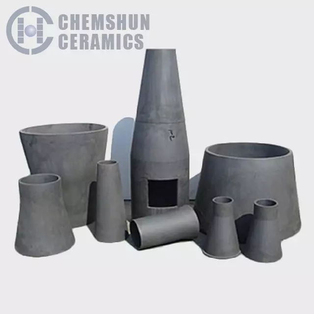 Sic silicon carbde ceramic pipe cone from chemshun ceramics 