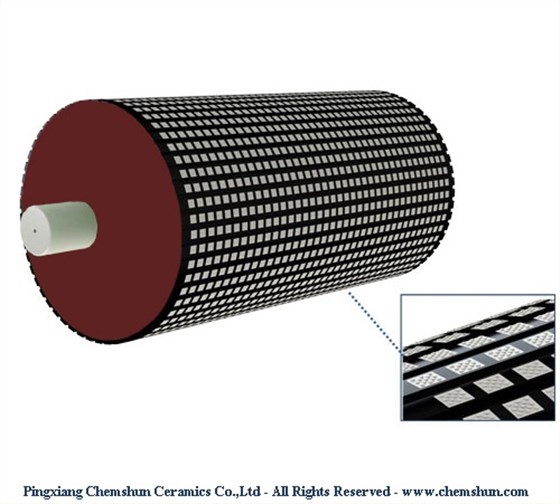 Pingxiang Chemshun Pulley lagging ceramic lining pieces Pingxiang Chemshun Pulley lagging ceramic lining pieces